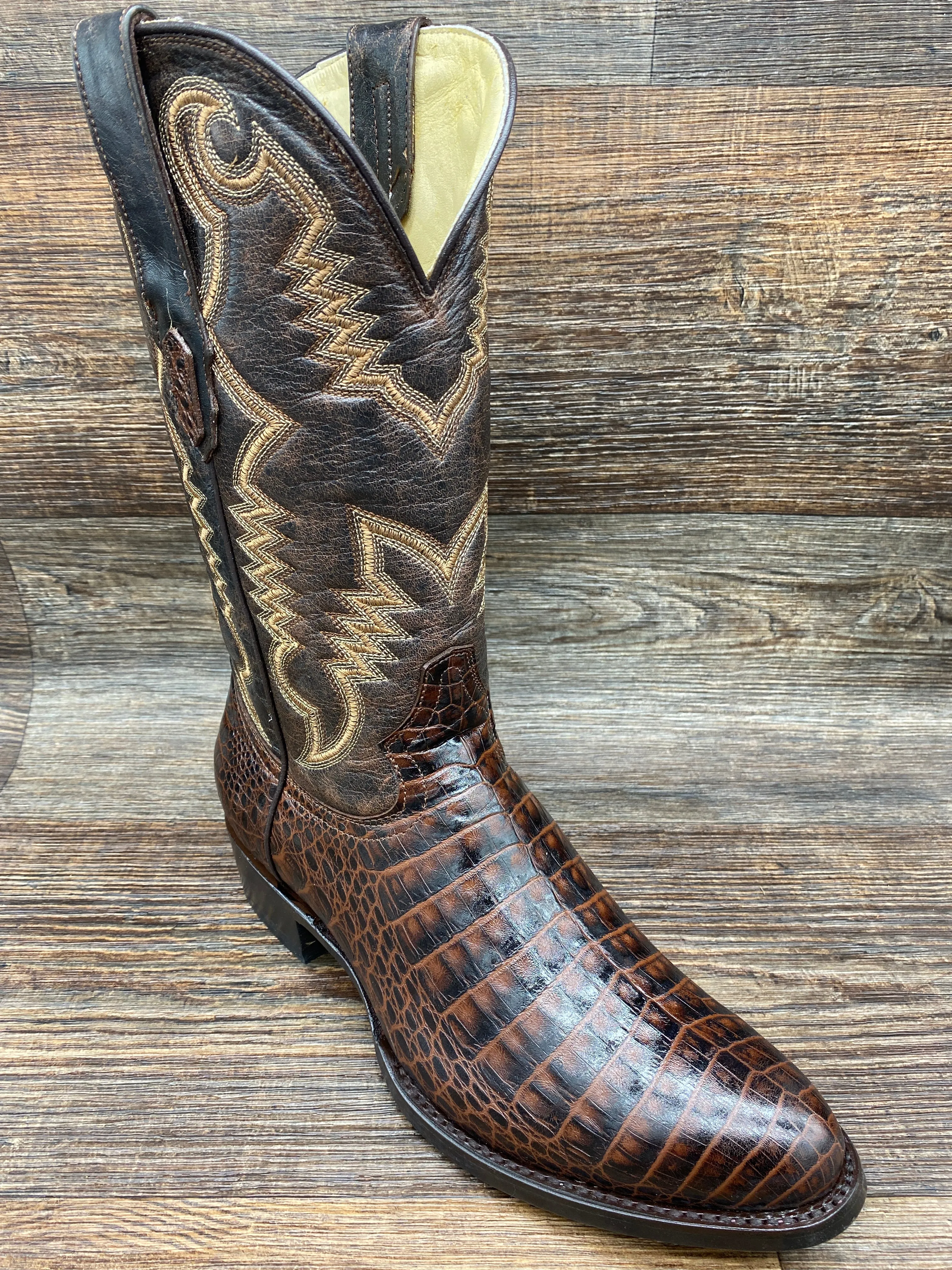 6084r Men's Alligator Print Round Toe Western Boot by Cowtown