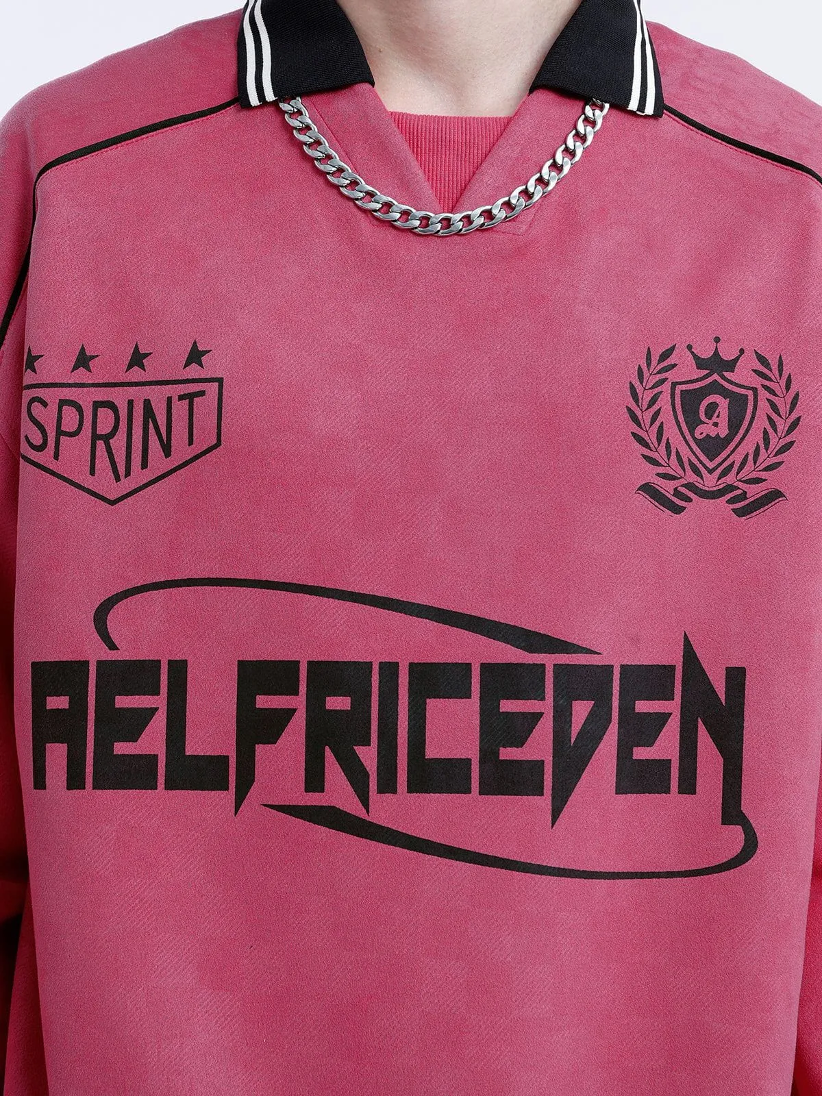 Aelfric Eden Letter Print Polo Sweatshirt