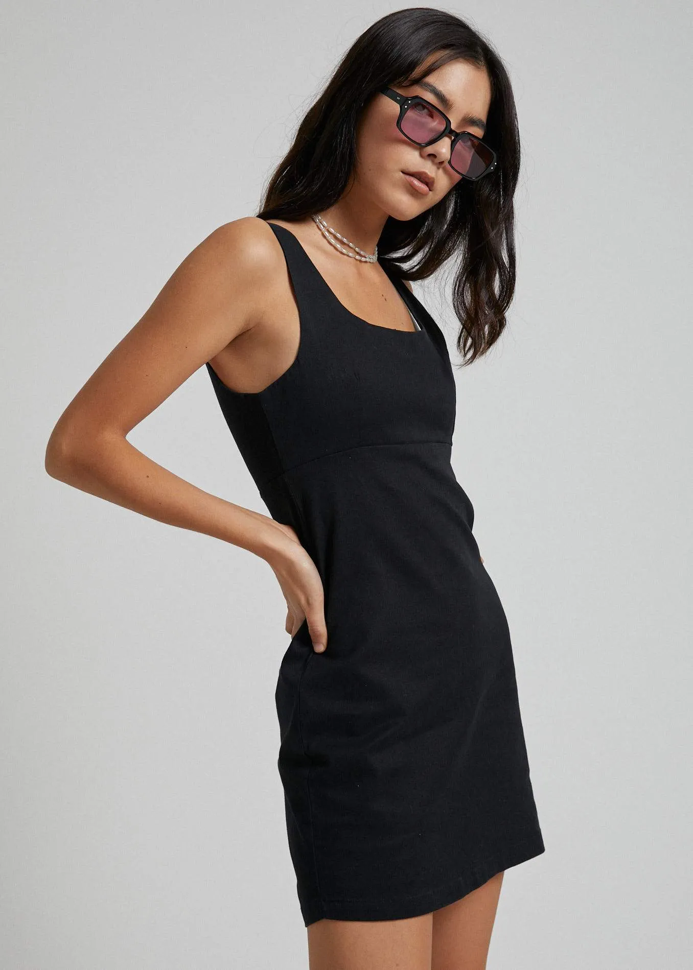 Afends Womens Romy - Hemp Mini Dress - Black