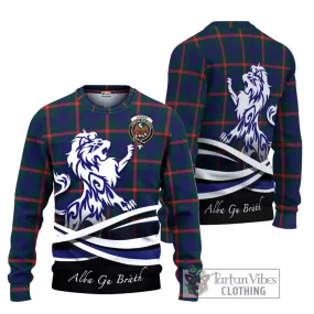 Agnew Tartan Ugly Sweater with Alba Gu Brath Regal Lion Emblem