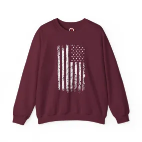 American Grunge Flag Crewneck Sweatshirt