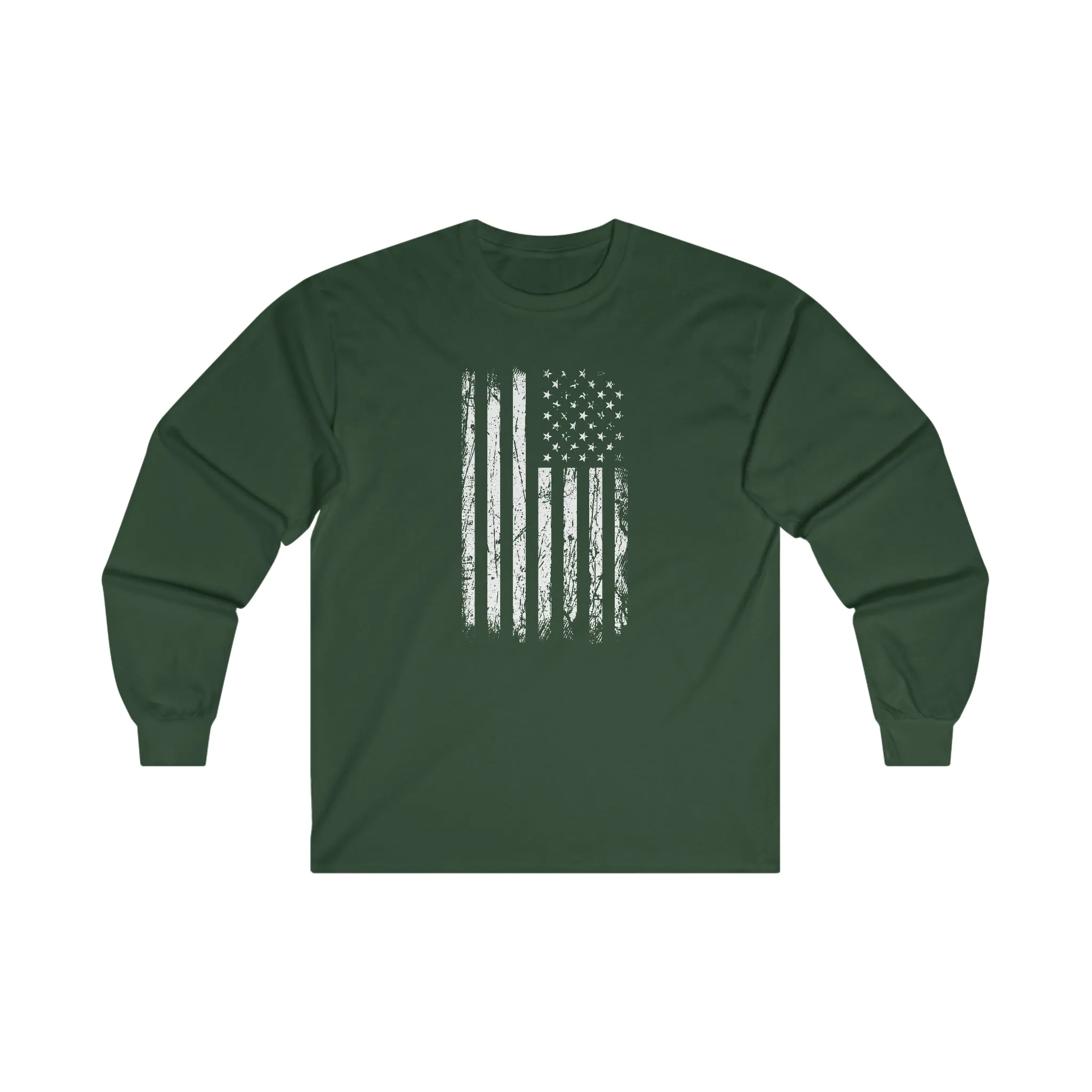 American Grunge Flag Long Sleeve Tee