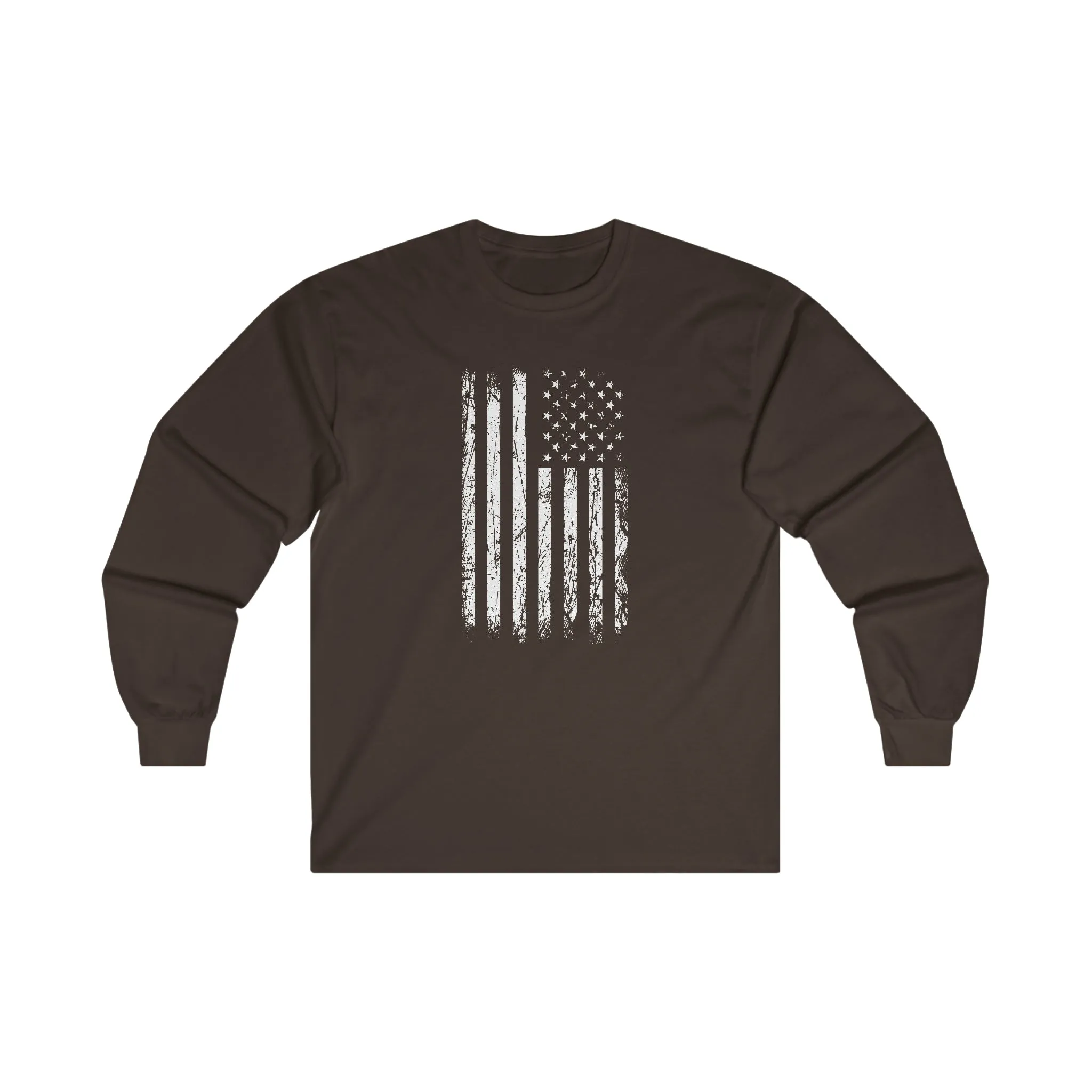 American Grunge Flag Long Sleeve Tee