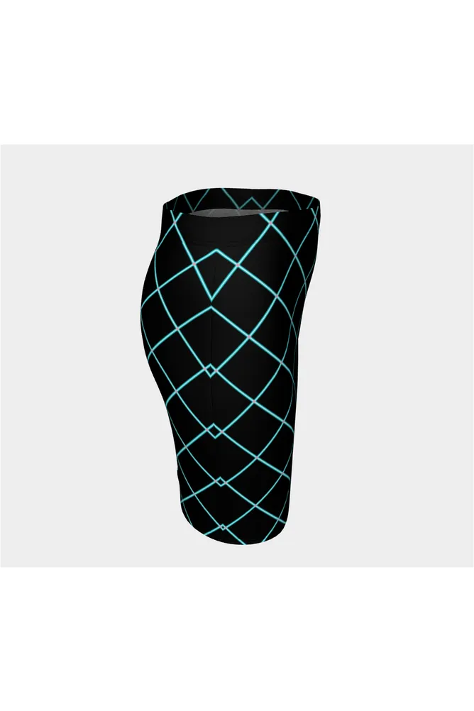 Aqua Grid Fitted Skirt