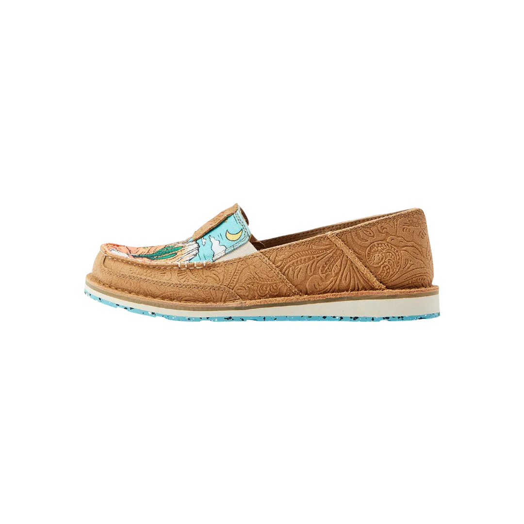 Ariat Women's Cruiser Tan Suede Emboss Slip On Shoe