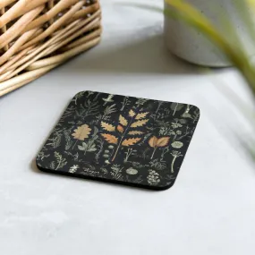 Autumn Memoir Coaster - Witchy Gothic Drinkware Table Setup - Dark Academia Botanical Kitchen Home Decor - Goth Christmas Gifts