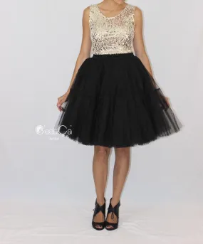 Beatrice Black Tulle Skirt - Midi