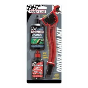 Bike Drivetrain Starter Kit 1-2-3 - Brush, Degreaser, & Dry Lube