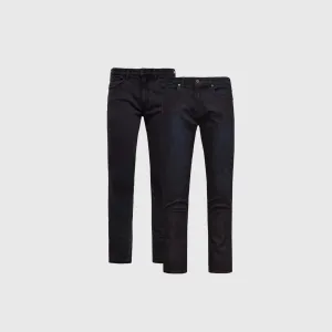 Black & Indigo Straight Comfort Stretch Jeans 2-Pack