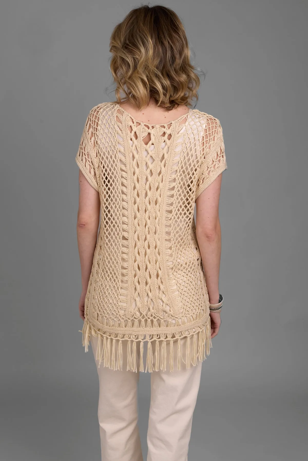 Bohemian Crochet Fringed Tunic