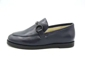 Bouaccelli  Blue Leather Slip On With Chain  Carter