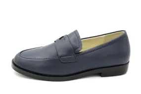 Boutaccelli  Navy Thick Sole Penny Slip On Manuel