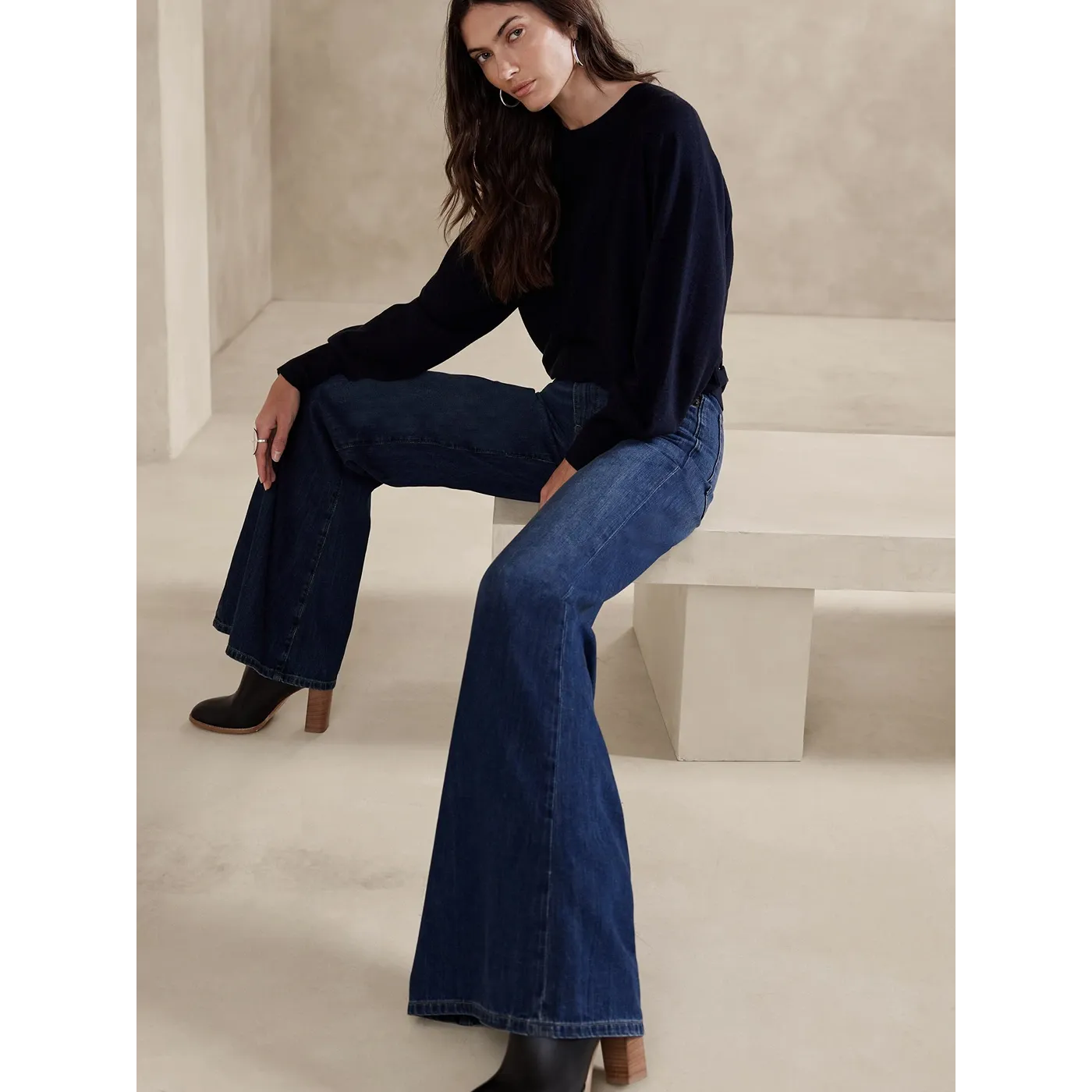 BR Dark Blue Wide Leg Jeans