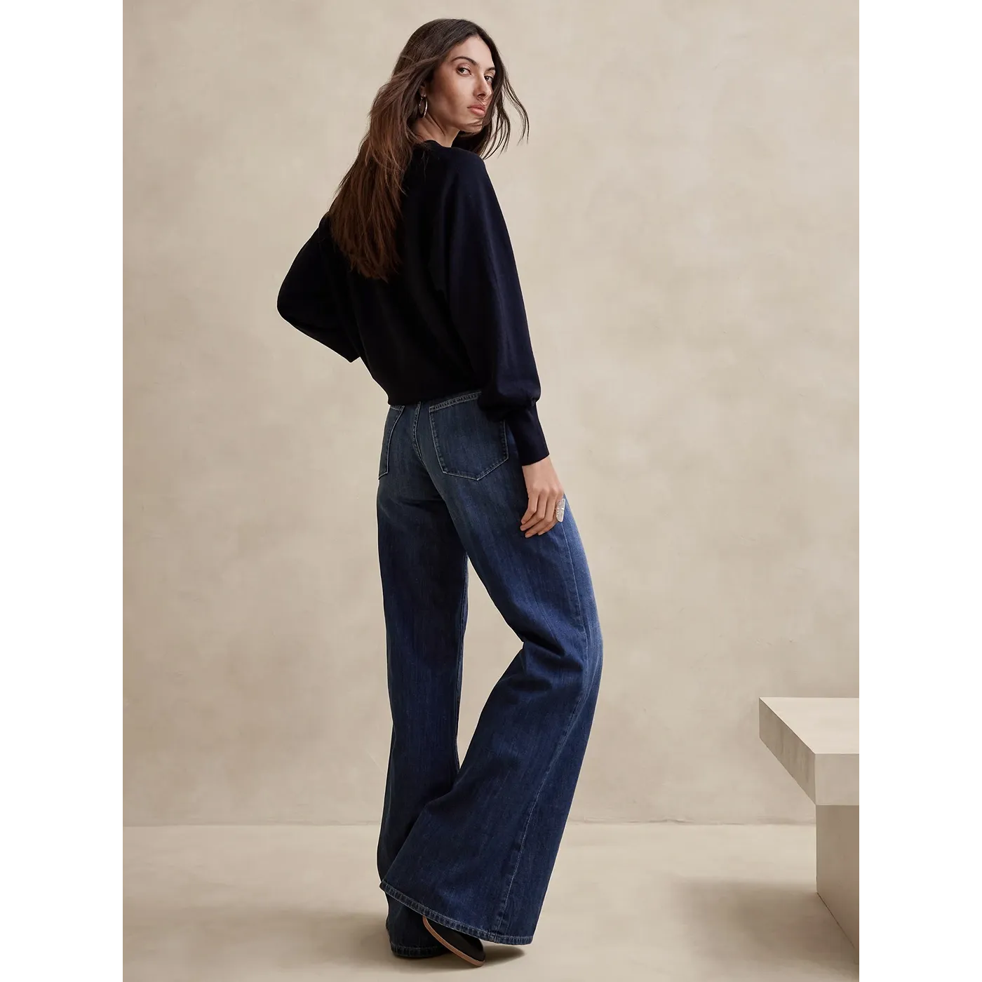 BR Dark Blue Wide Leg Jeans