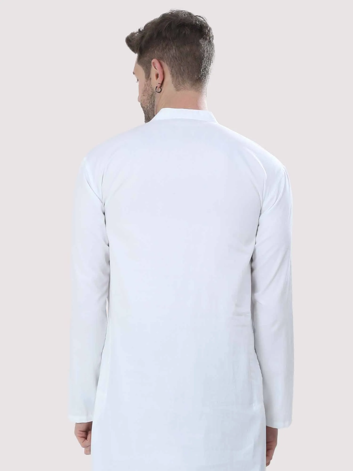 Bright White Solid Kurta