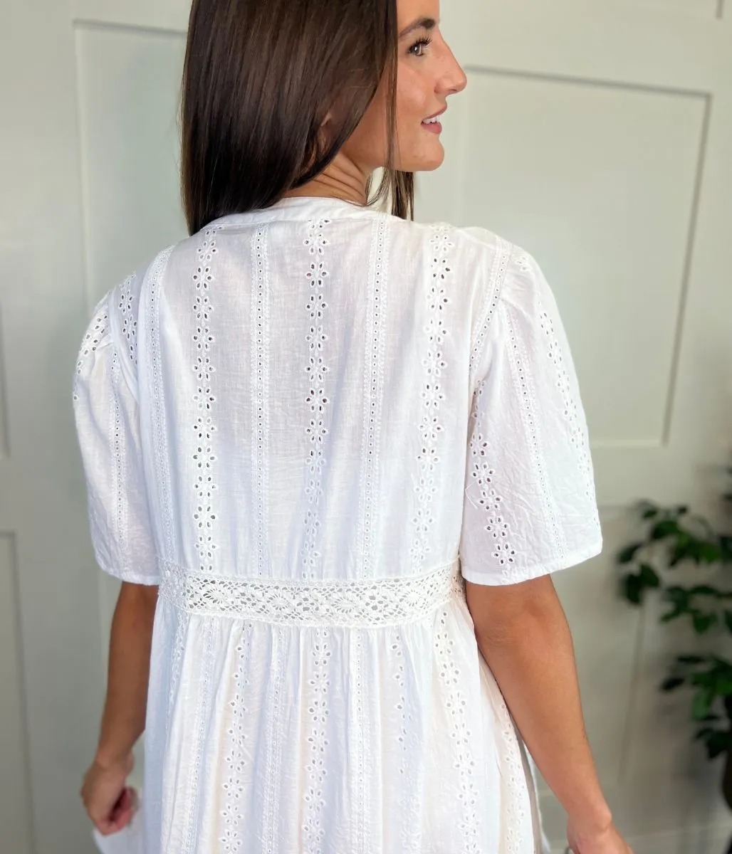 Broderie Anglaise Tiered Dress