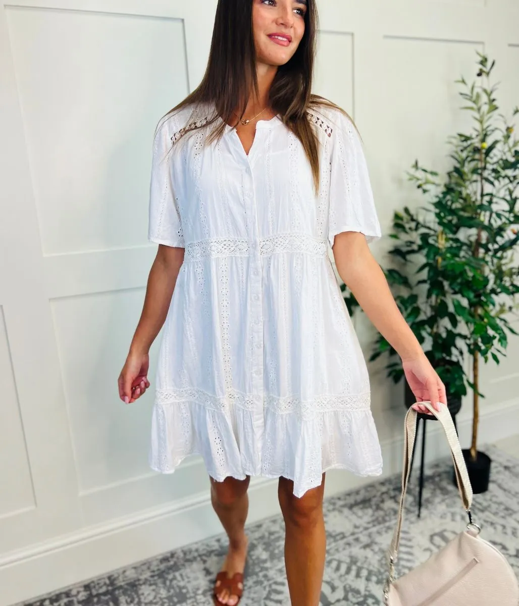 Broderie Anglaise Tiered Dress