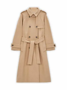 Camel wool blend trench coat