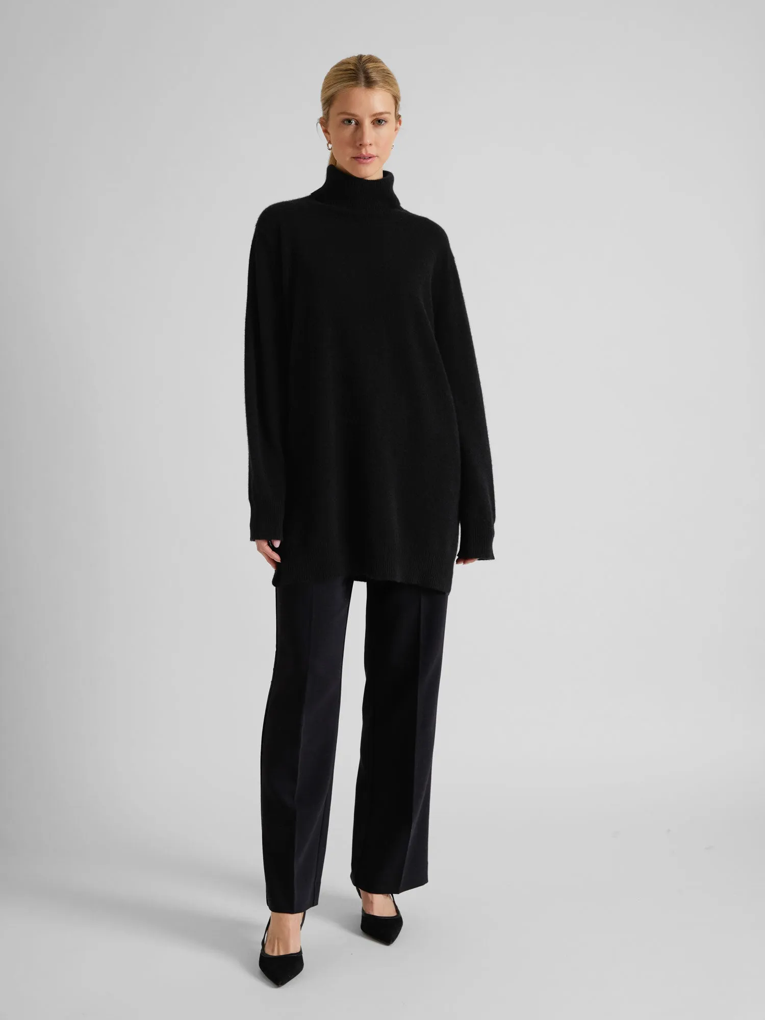 Cashmere sweater "Dagny polo" - Black