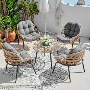 Cinco 5PCS Garden Wicker Rattan Dining Set