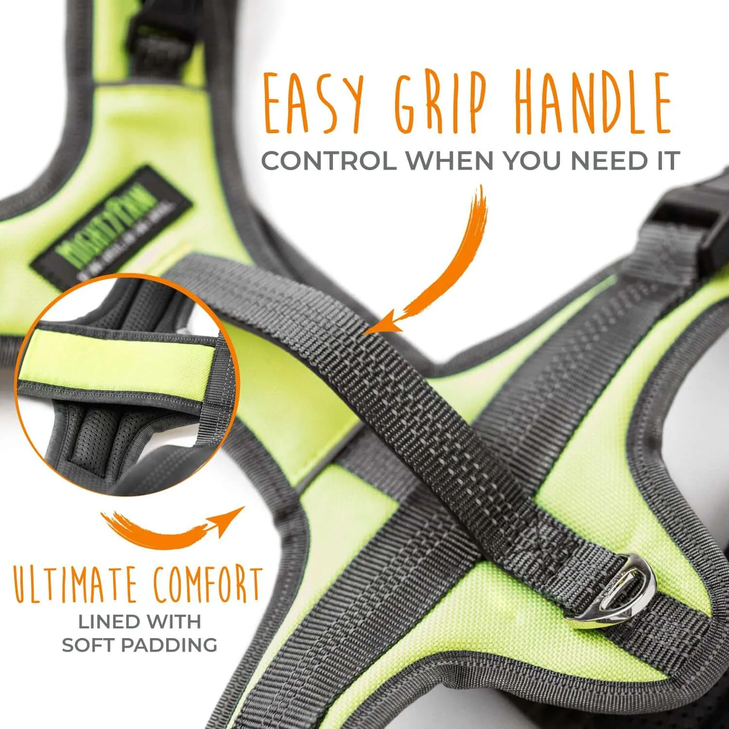 Comfortable No Pull Dog Harness with Neck Buckle