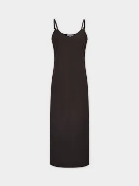 Corduroy Slip Dress-Brown