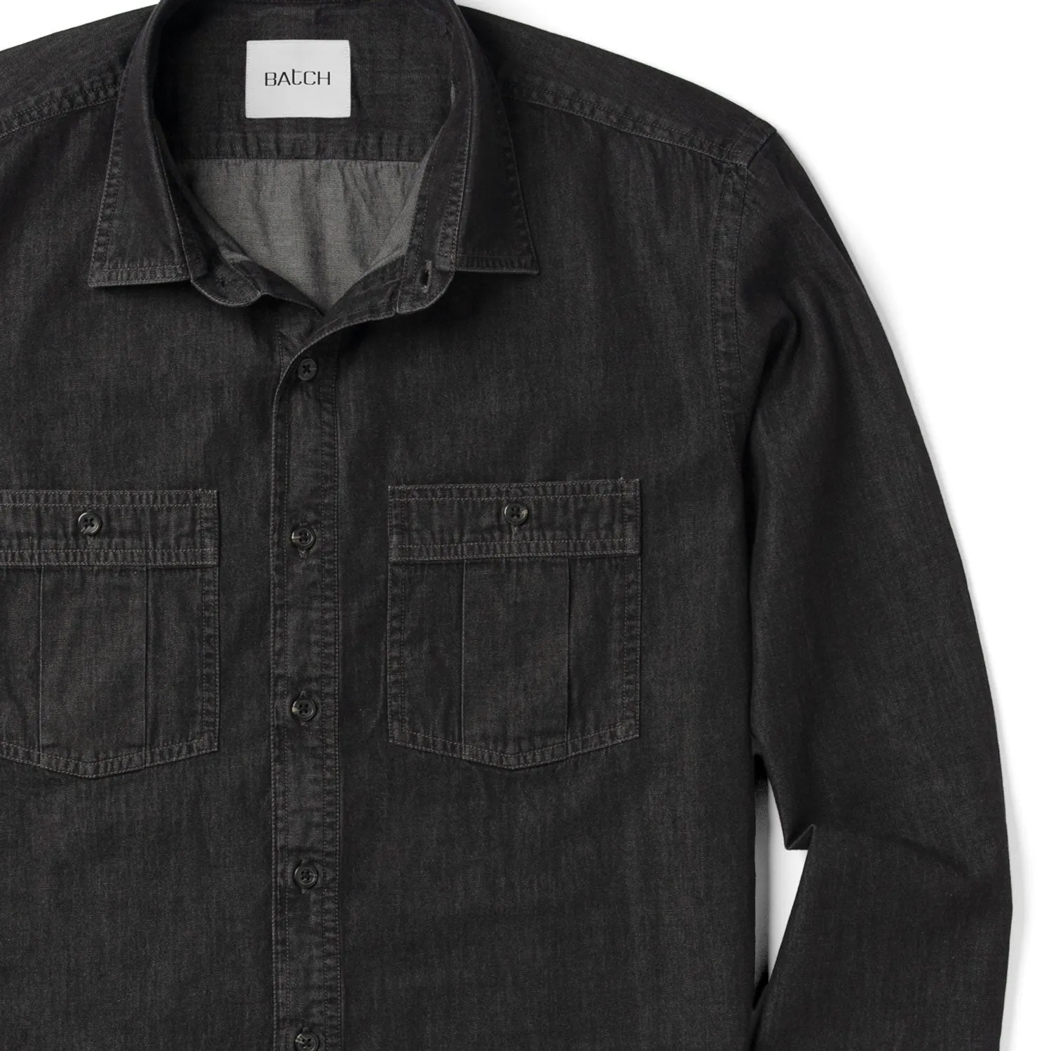 Craftsman Utility Shirt – Black Cotton Denim