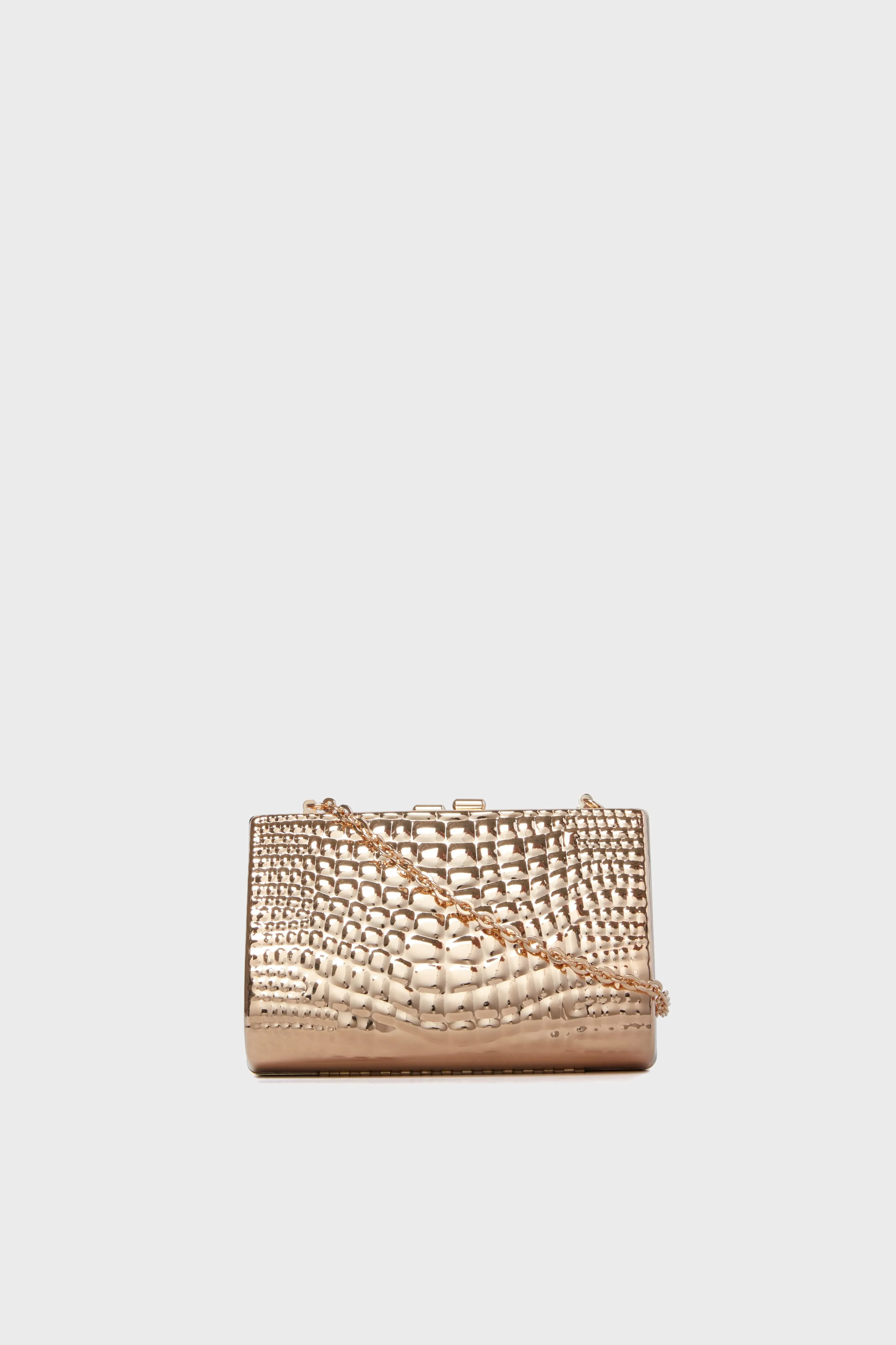 Croc-Effect Gold Coast Clutch