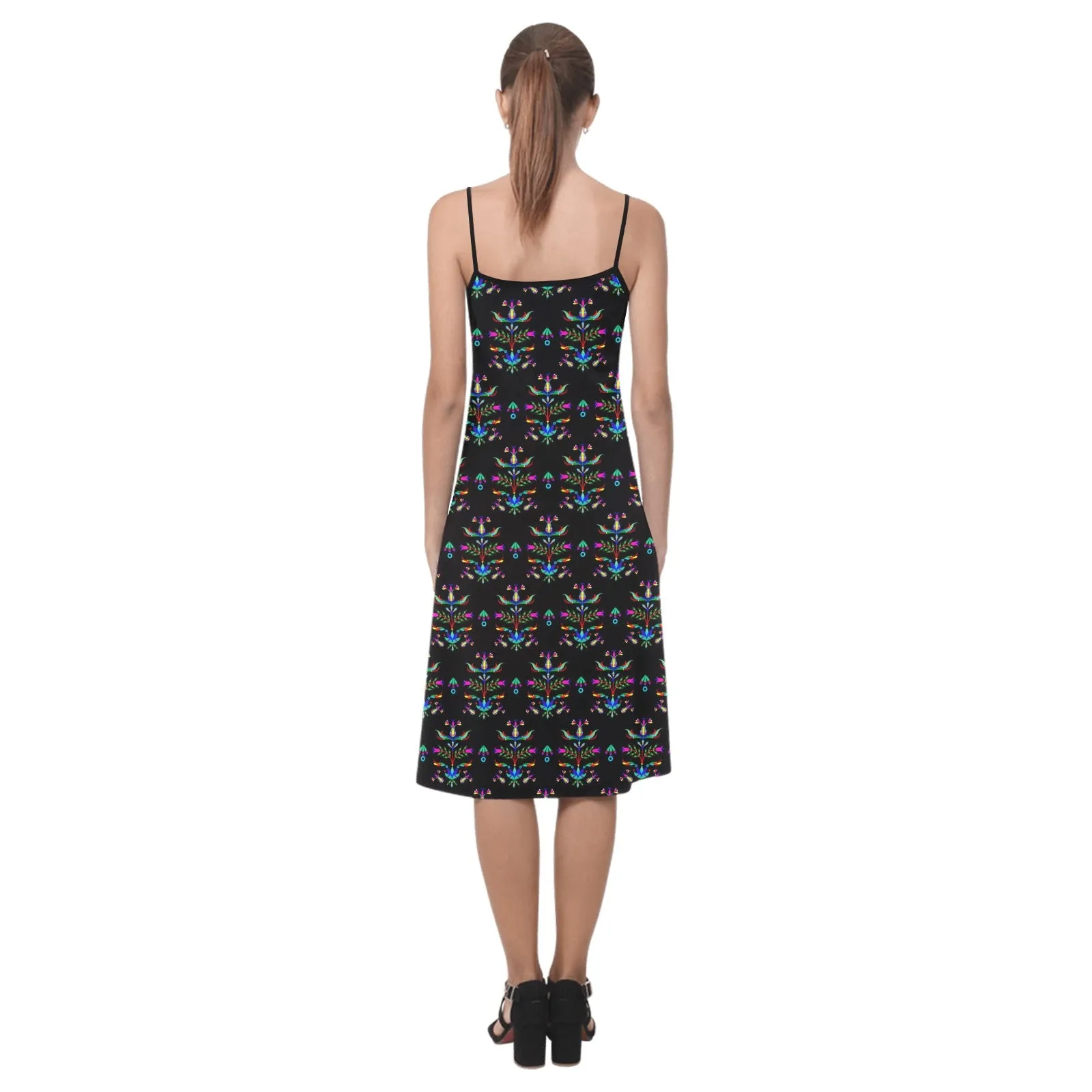 Dakota Damask Black Alcestis Slip Dress