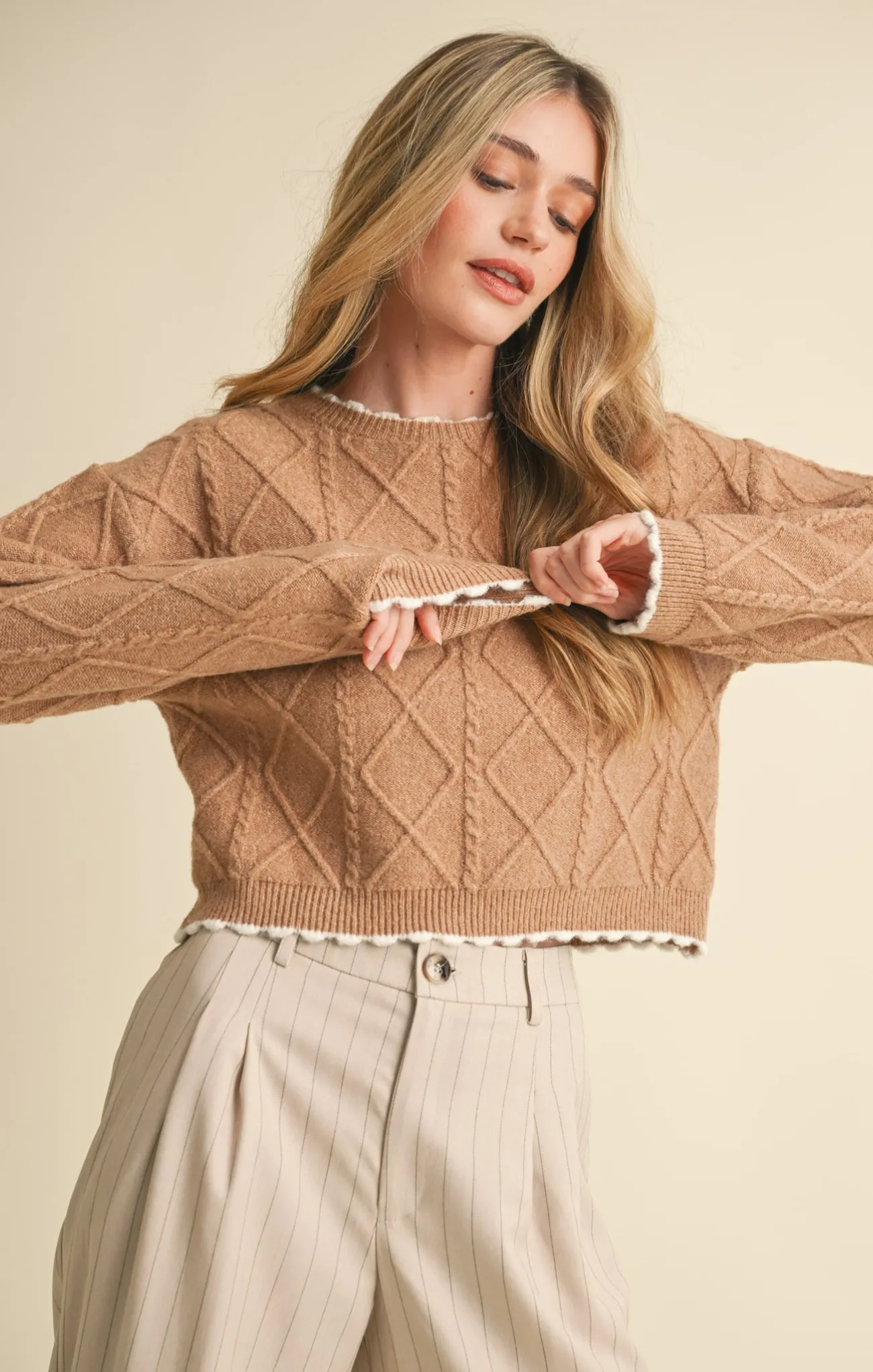 Dania Cable Cropped Sweater