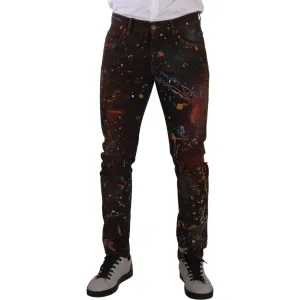 Dolce & Gabbana Multicolor Painted Skinny Denim Jeans