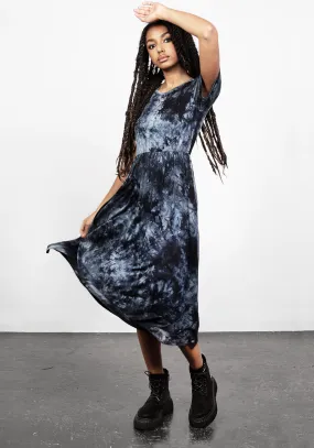 DRACONIC TIE DYE MIDI SKATER DRESS