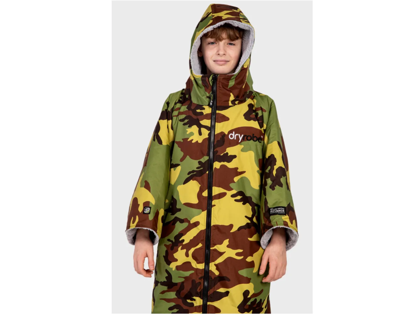 Dryrobe Advance Kids Short Sleeve - 5-9 Years - Camo/Grey