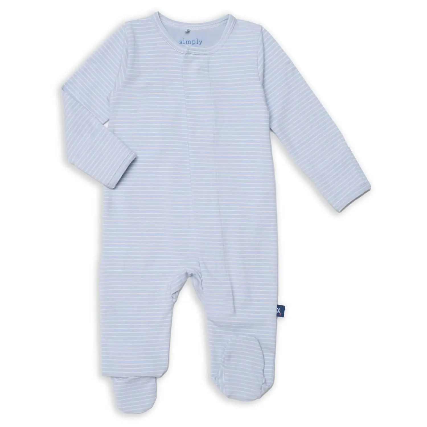 egret/heather stripe CloudStretch™ magnetic footie