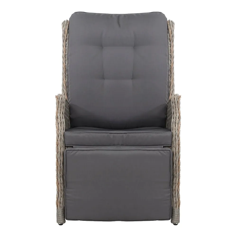 Elara Outdoor Recliner Patio Chair Grey