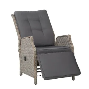 Elara Outdoor Recliner Patio Chair Grey