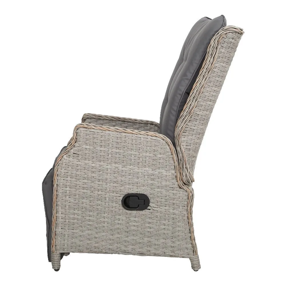 Elara Outdoor Recliner Patio Chair Grey