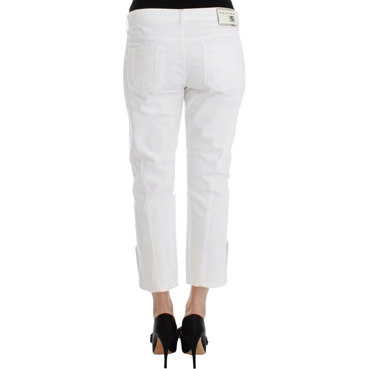 Ermanno Scervino Chic White Cropped Jeans for Sophisticated Style