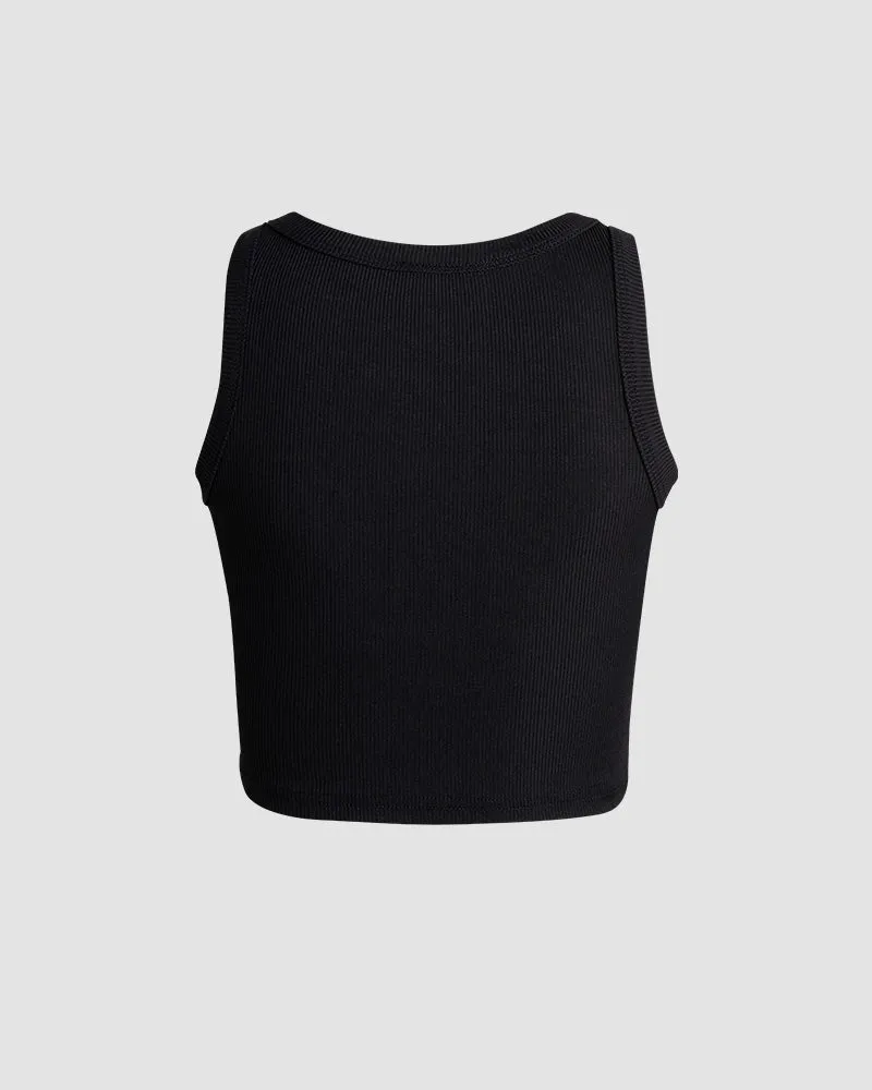 Essence Ribbed Cropped Tank Top