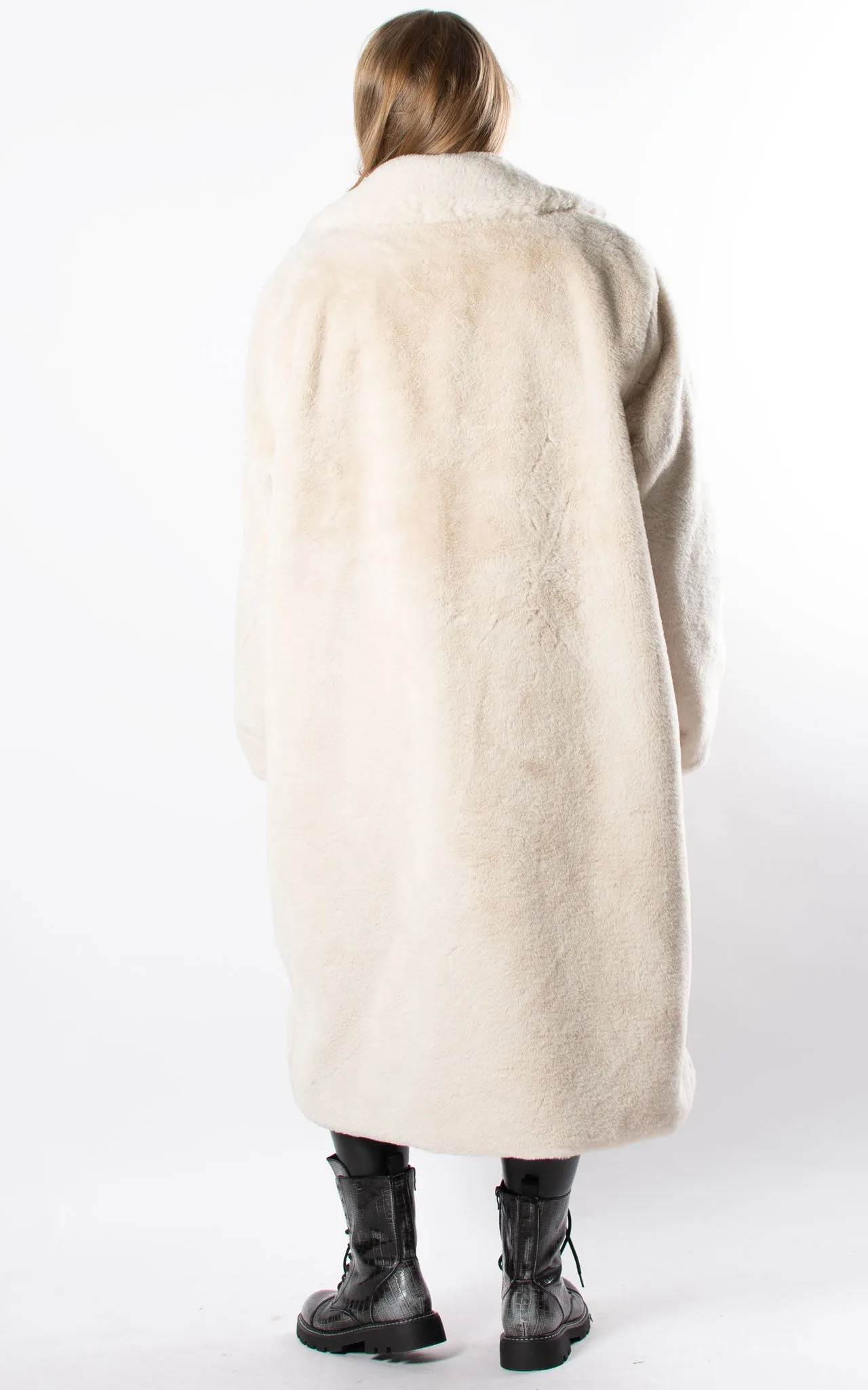 Faux Fur Coat | Cream