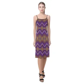 Fire Feather Purple Alcestis Slip Dress