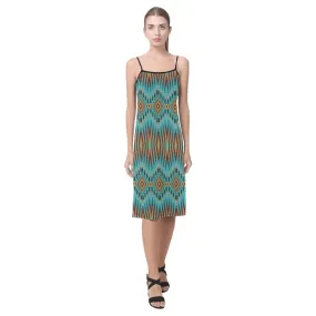 Fire Feather Turquoise Alcestis Slip Dress