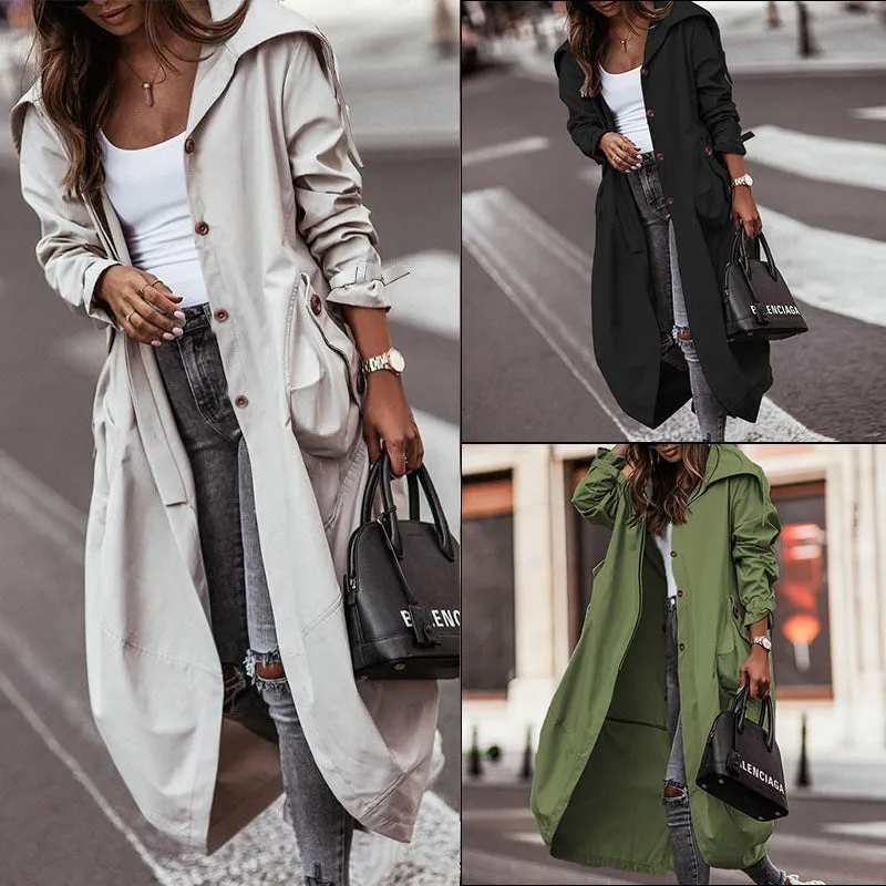 Flytonn-Fall Outfits Women Outwear Streetwear -women's outerwear women's coat New Women's Casual Mid-length Trench Coat