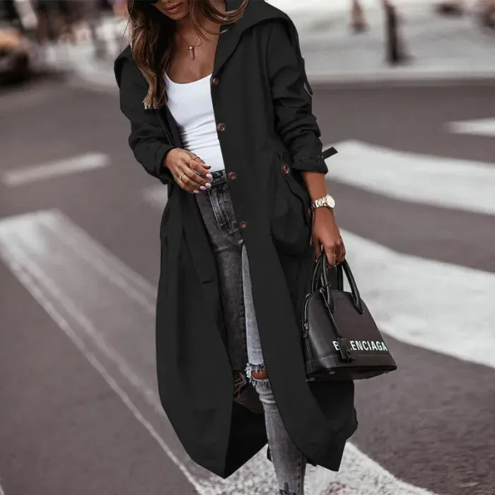 Flytonn-Fall Outfits Women Outwear Streetwear -women's outerwear women's coat New Women's Casual Mid-length Trench Coat