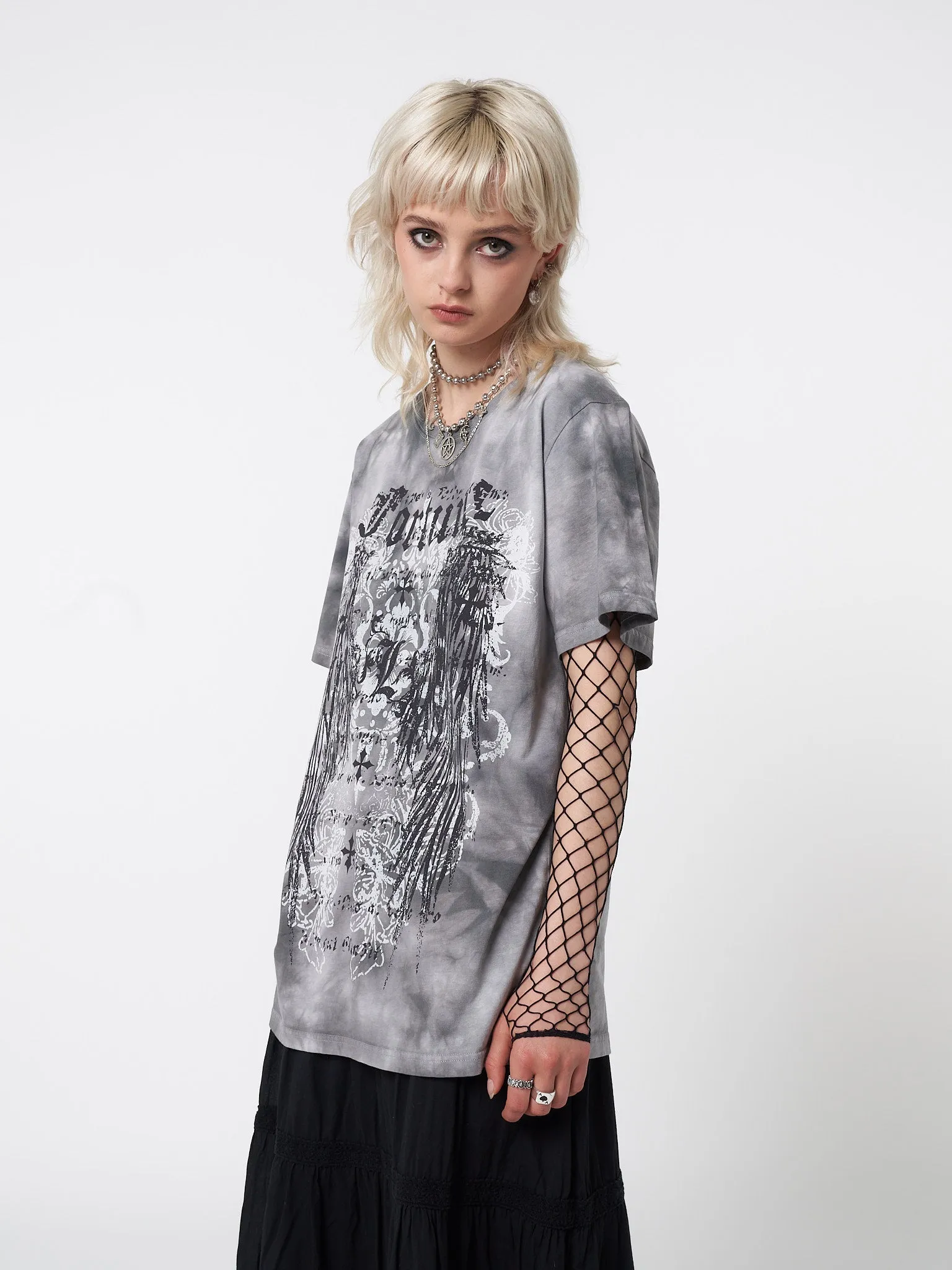 Fortune Wings Grey Tie Dye T-Shirt