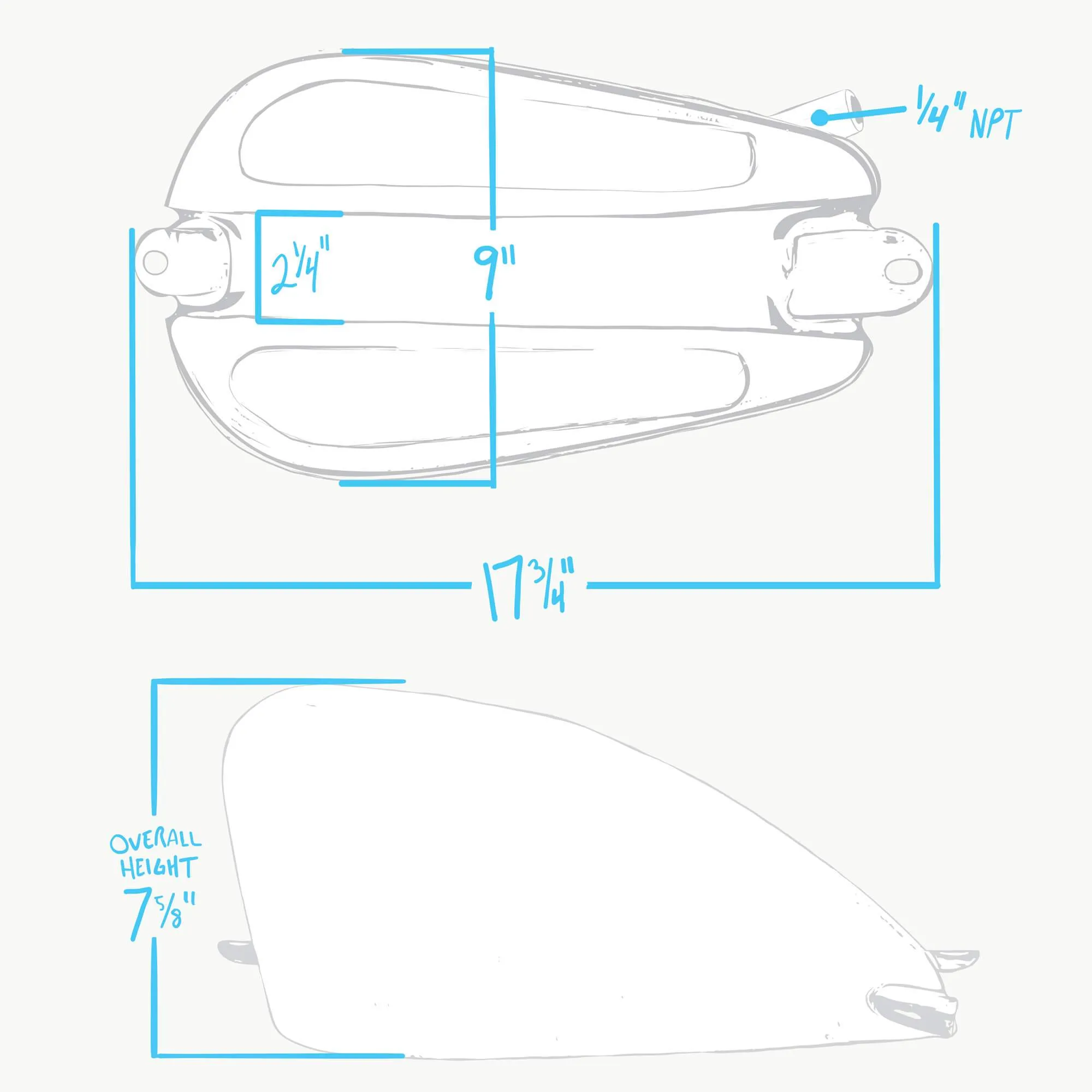 Frisco Mount Sportster Gas Tank - Standard Width - 2.5 gallon