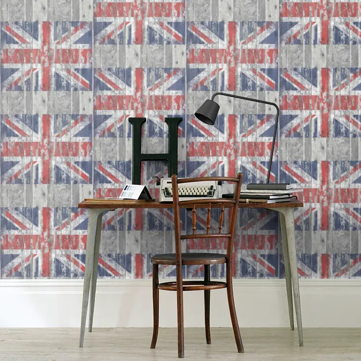 Galerie Distressed Flag Wood Wallpaper G45382