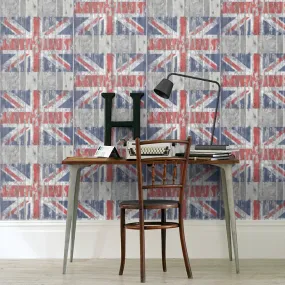 Galerie Distressed Flag Wood Wallpaper G45382