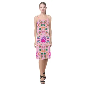 Geometric Floral Fall - Sunset Alcestis Slip Dress