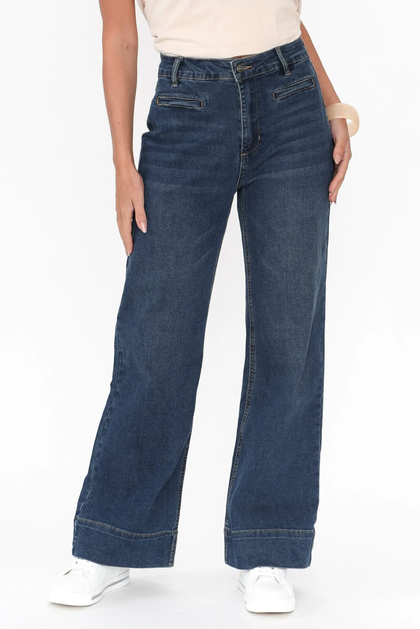 Georgia Blue Cotton Jeans